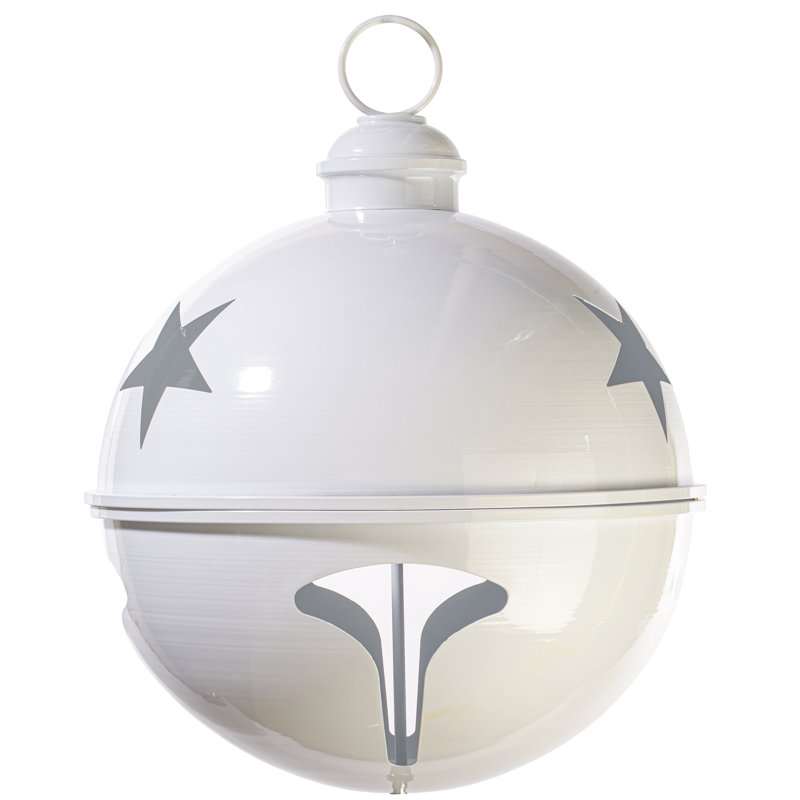 Abstract Metal Shatterproof Holiday Shaped Ornament, White, 20" H x 20" W x 20" D