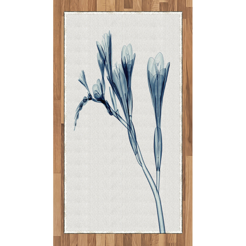 Flower High Density Long Fiber Poly Threads Decorative Area Rug Carpet, Rectangle 2'7" x 5'