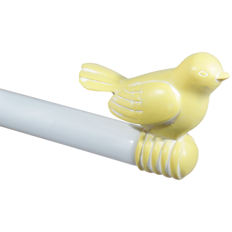 Tringle à rideaux simple réglable Kolb, 48 po à 84 po, Jaune
