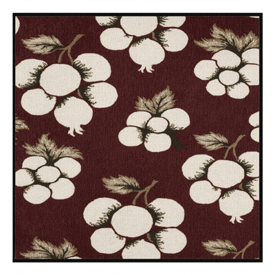 Washable Currant White Fruits Area Rug