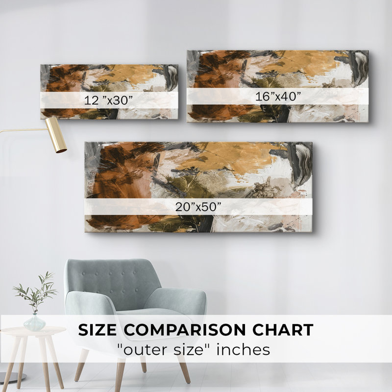 Toile tendue avec châssis chaud neutre neutre II - Prêt à accrocher, H 12 po x l 30 po