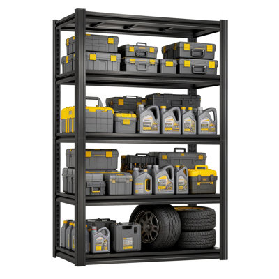 78 Inch High Heavy-Duty Garage Shelving Unit, 2000Lbs Capacity Adjustable Metal Storage Rack With Diy Workbench Option