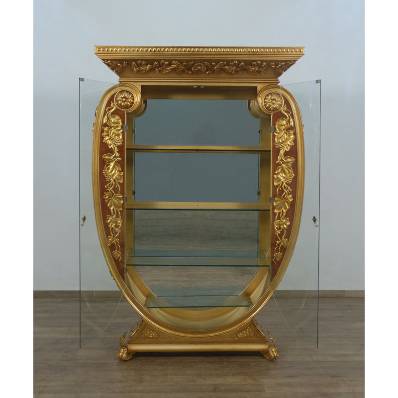 Lighted Display Stand, Antique Walnut/Antique Dark Gold