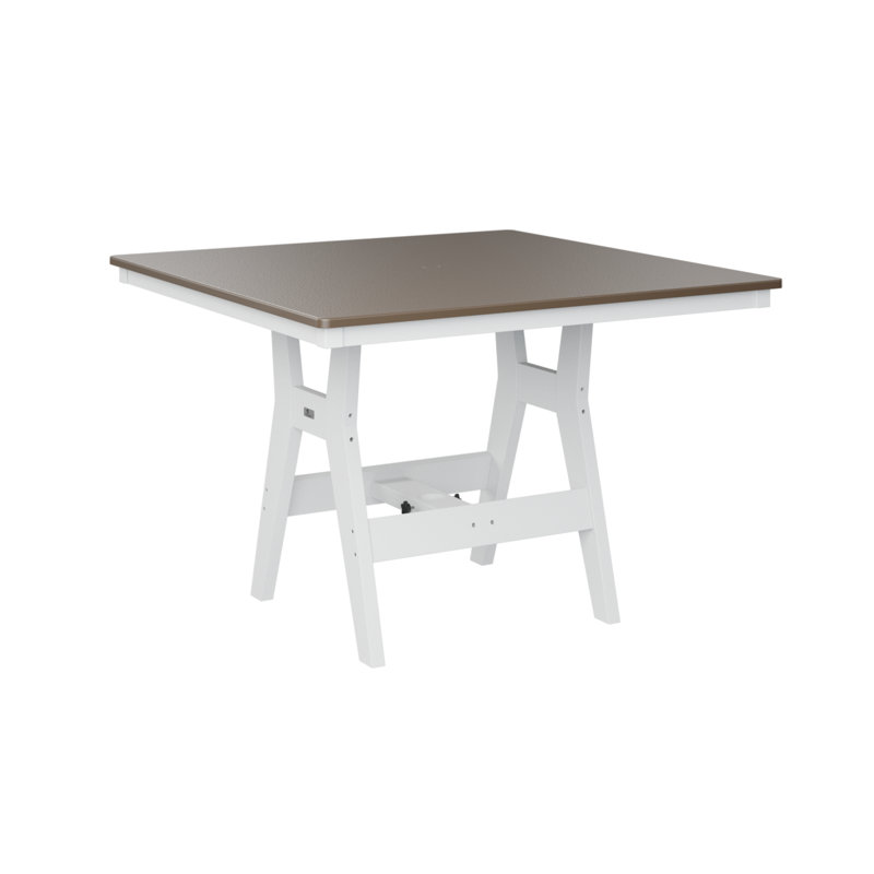 Table de bar carrée 44 po Bulger, Bronze martelé, H 38,87 po x l 44 po x P 44 po