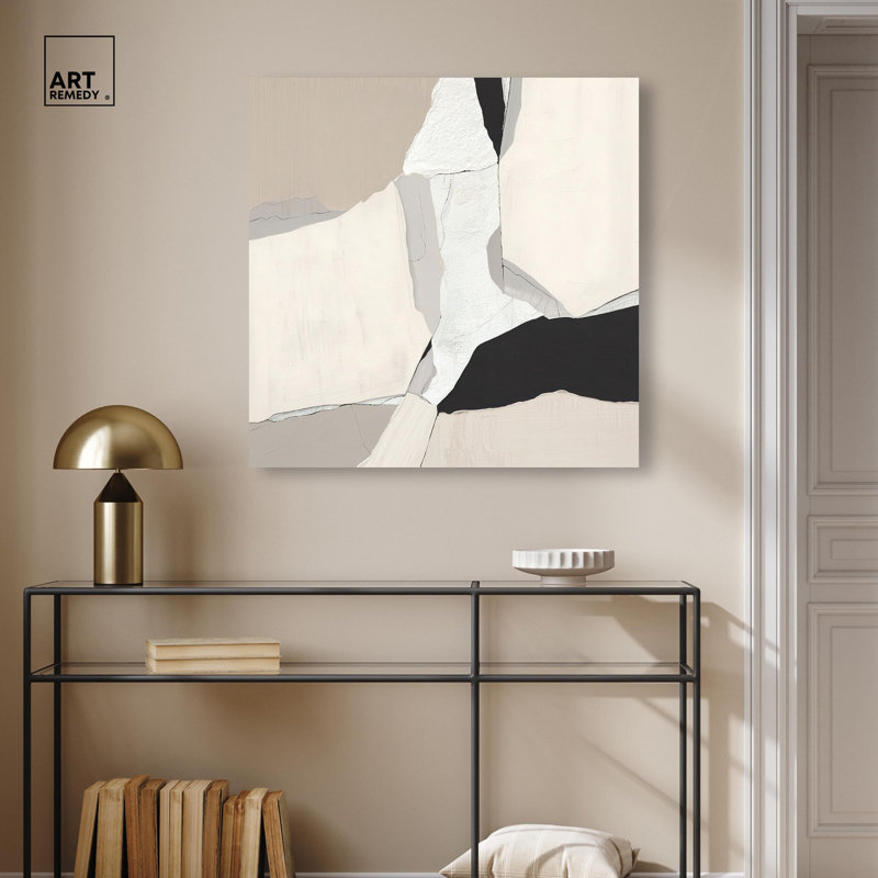 «Stone Layers I», reproduction d'art sur toile par Art Remedy, 30 x 30, H 30 po x l 30 po, Toile tendue avec châssis