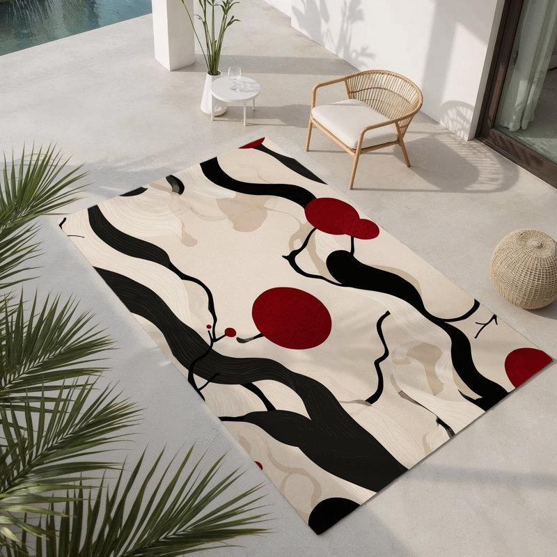 Tapis intérieur et extérieur Crimson Moon, Rectangulaire 2 pi x 3 pi