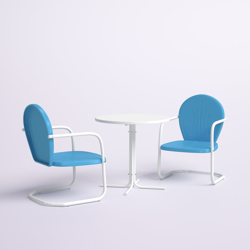 Landyn 2 - Person Patio Dining Set with Round Table, Blue