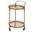 Crockett Brass Metal Rolling 2 Mirrored Shelves Bar Cart with Wheels and Handle 19" x 18" x 31"