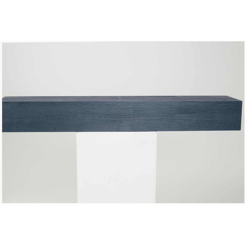 Manteau de cheminée 72 "en bois rustique, tablette murale et flottante pour la décoration intérieure, Noir