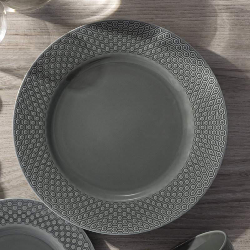 Kikko Set of 4 Dinner Plates, 10.5", Moss