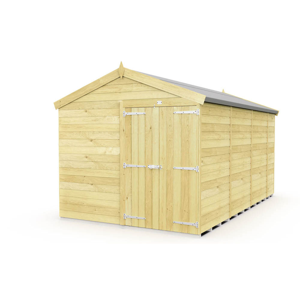 8ft x 15ft Apex Shed - Double Door without Windows