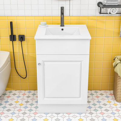 Meuble-lavabo moderne avec lavabo résistant à l'eau et tablette réglable