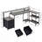 Reversible LED L-Shaped Gray Desk with Storage and Power Outlet-999217587