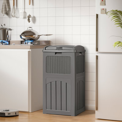 Devoko 33 Gallon Manual Lift Trash Hideaway Container