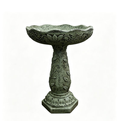23.23” Freestanding Detachable Birdbaths & Birdfeeder, Resin Pedestal Stand Bird Baths Feeder Bowl For Outdoors Garden Patio Yard Lawn Decor