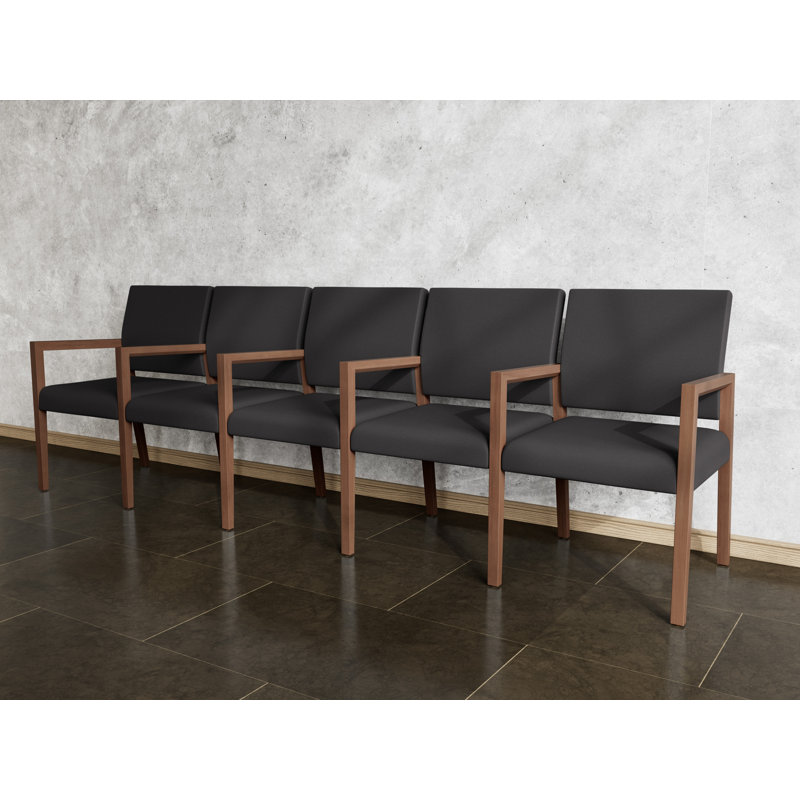 Structure en bois avec siège tandem 5 places Brooklyn, Riftwood Walnut, Open House Black