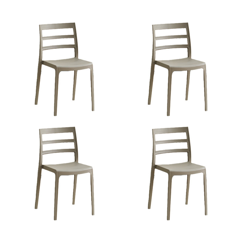 Ensemble de 4 chaises d'appoint contemporaines en polypropylène Madison, Beige