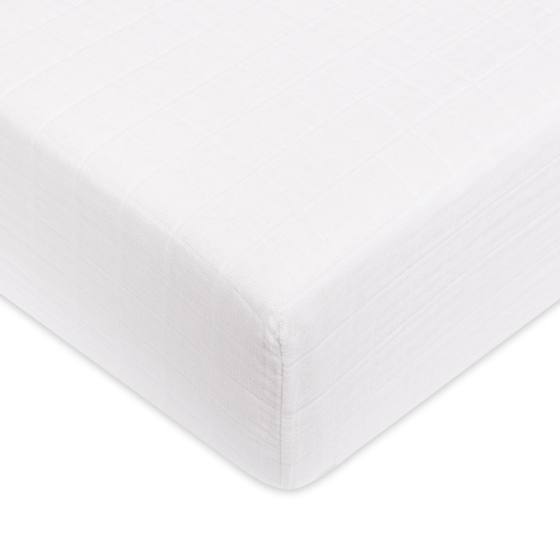 Plain White Muslin Fitted Sheet