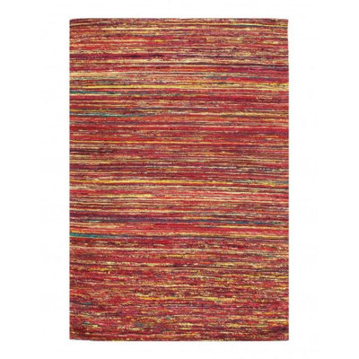 Striped Area Rug in Red