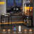 U-shaped Computer Desk With Pegboard and 4 Hooks Led Lights-5174337