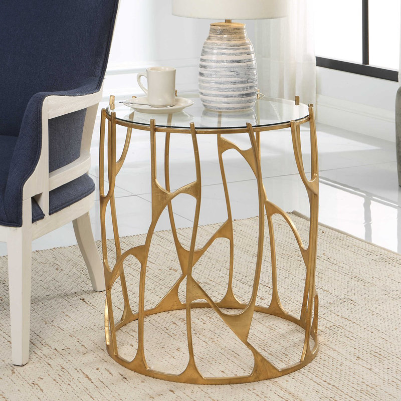Glass Top End Table