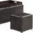 Leather Storage Bench With 2 Side Ottomans, Black