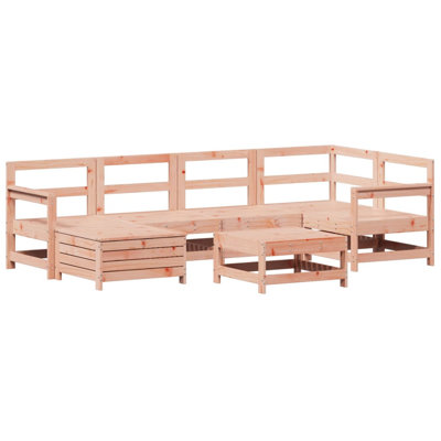 7 Piece Garden Sofa Set Solid Wood Douglas Fir