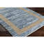 Demie abstrait tissé à plat à la main et recyclé P.E.T. Tapis bleu / brun clair-1460350055