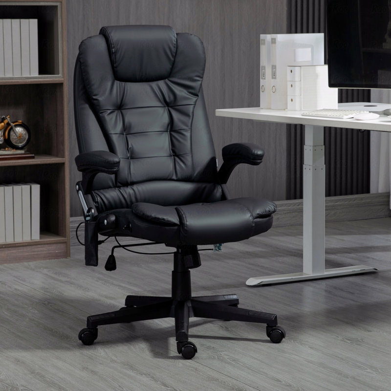 Fauteuil de massage chauffant à haut dossier, fauteuil chauffant, noir