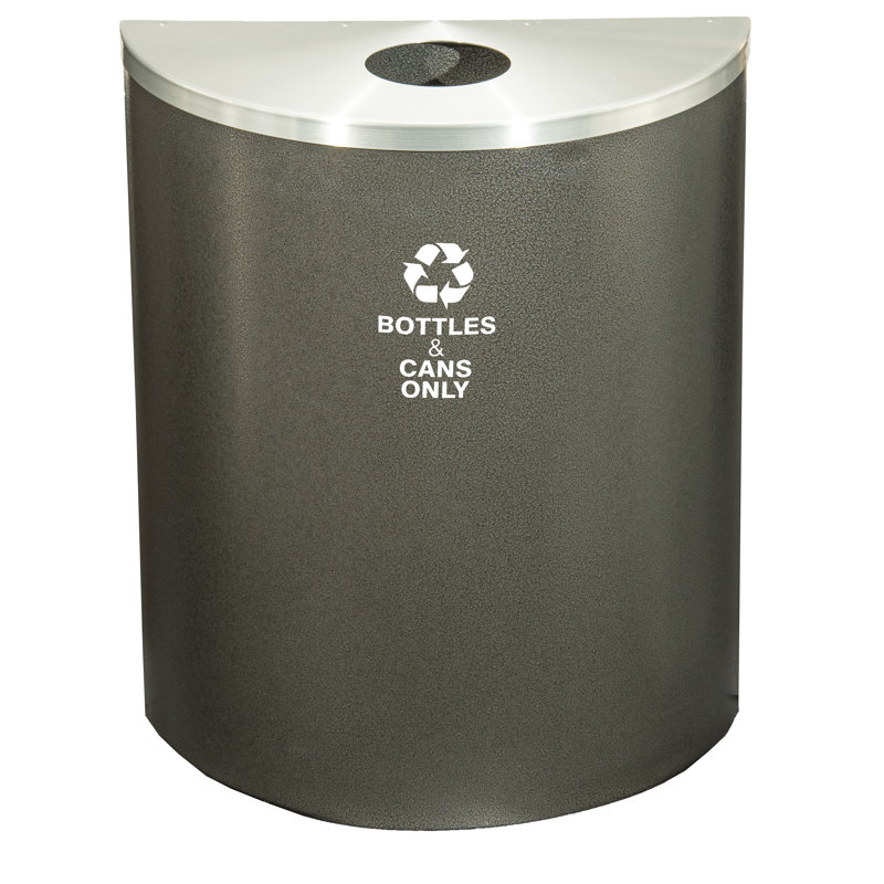 Poubelle, Filon bronze / aluminium satiné, 29, H 28,5 po x l 24 po x P 12 po