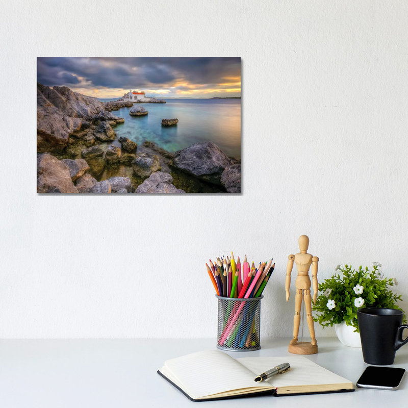 Aegean Sunset by Nejdet Duzen - Wrapped Canvas Gallery-Wrapped Canvas Giclée, 20.32 cm H x 30.48 cm W