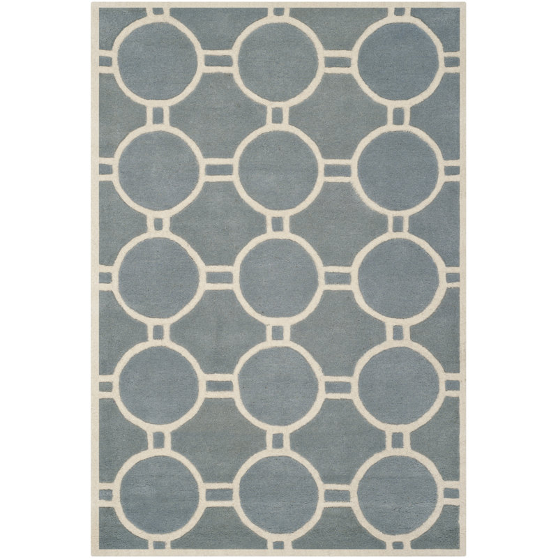 Teresita Hand Tufted Wool Geometric Rug, Rectangle 3' x 5'