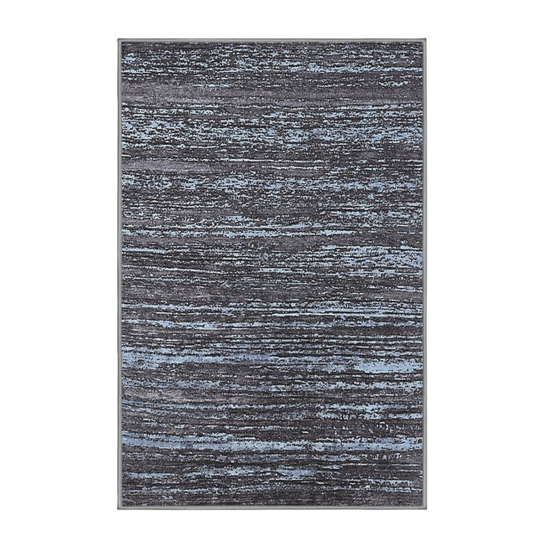 Tapis abstrait noir / bleu, Rectangle 3 pi x 5 pi