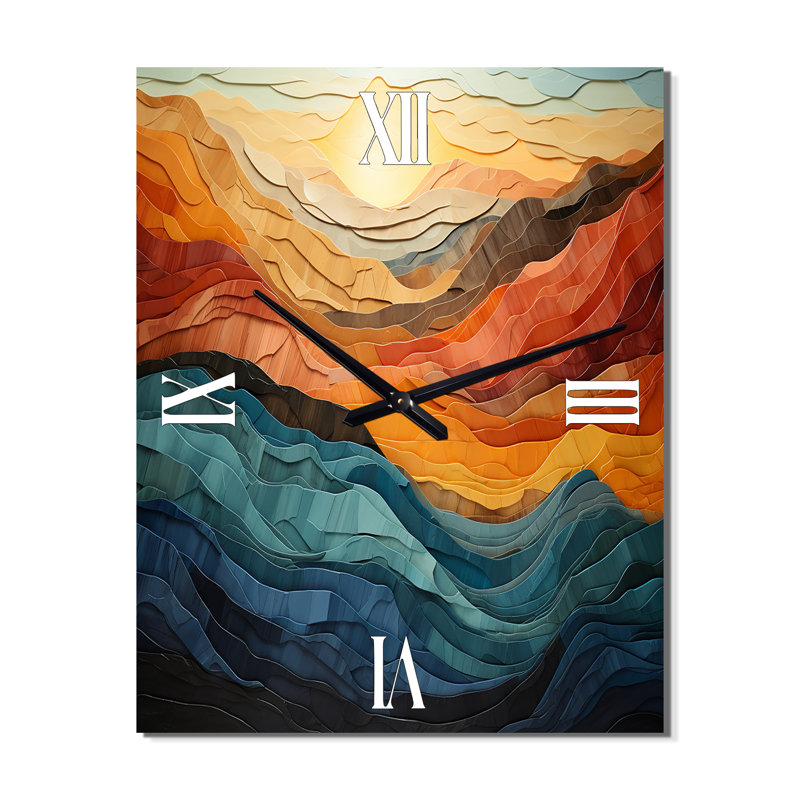 Horloge murale Jefrey - Paysages surdimensionnée, Très petit