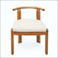 Chaise de salle à manger sans accoudoirs en bois d'acacia avec coussin beige et finition teck (ensemble de 2)