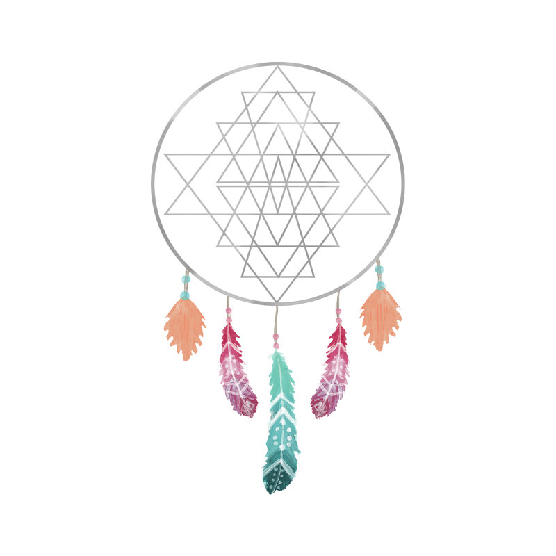 Large Dreamcatcher Circle - Wrapped Canvas Print, 30cm H x 30cm W x 3.8cm D