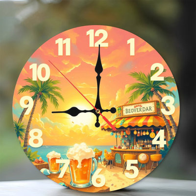 beach sunset ocean bar clock design