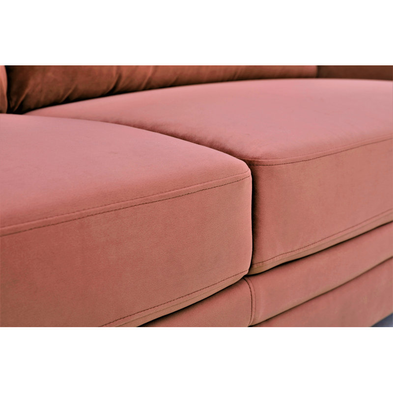 Ensemble de salon en velours 3 pièces Raynor, Velours rose