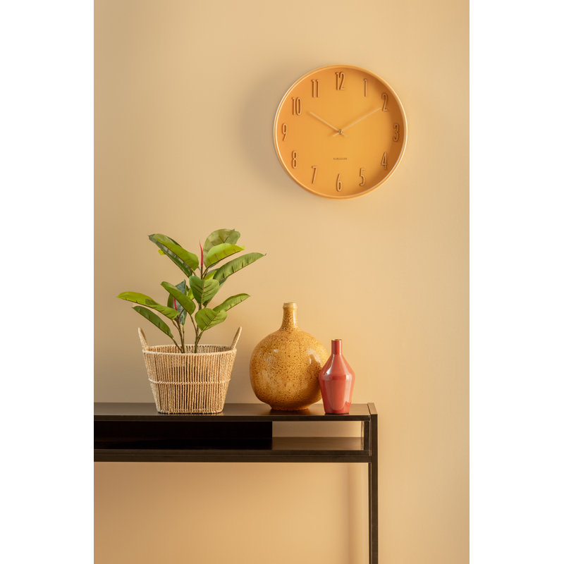Gracil Plywood Wall Clock, Yellow