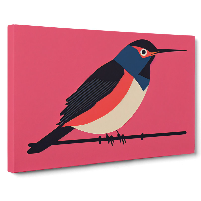 Robin Bird - Wrapped Canvas Print, 35cm H x 50cm W x 3cm D