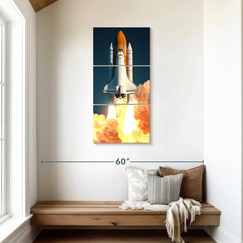 Lancement de la Navette Spatiale, H 44 po x l 21 po