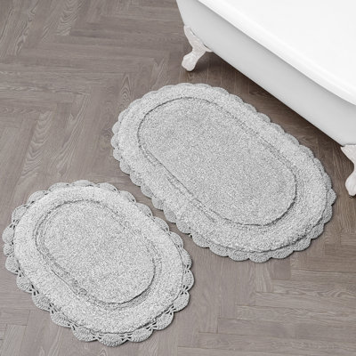 Laura Ashley Eloise Crochet Border Cotton Bath Mat