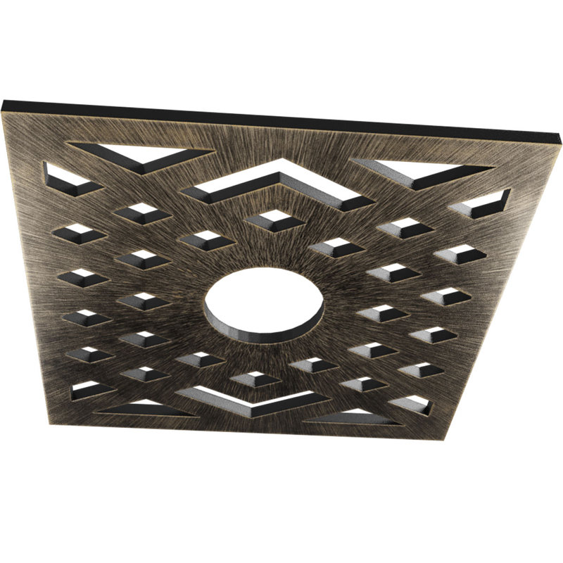Médaillon de plafond à chevron en PVC de qualité architecturale Chevron, Or pâle antique, H 32 po x l 32 po x P 1 po