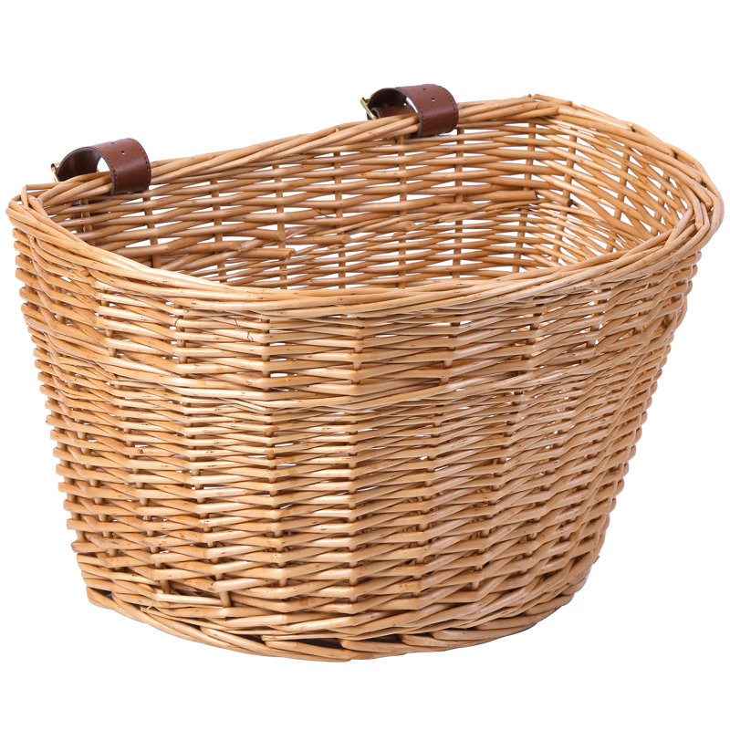 Panier avant en osier pour vélo, Marron clair