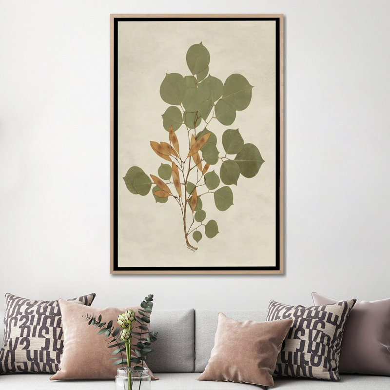 Botanical Leaves III, 152.4 cm H x 101.6 cm W x 4.445 cm D, Natural Wood