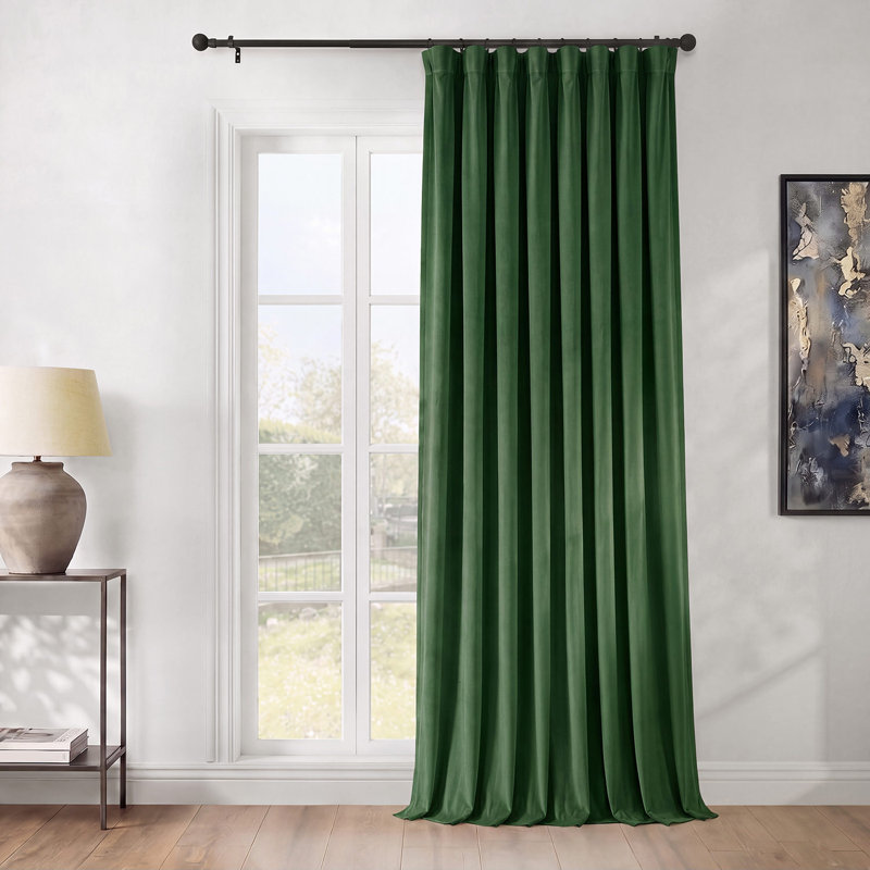 Rideaux en velours moelleux Matra pour chambre à coucher ‑ rideaux obscurcissants pour les fenêtres de salon, panneau simple