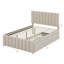 Lit plateforme tapissier double avec lit gigogne simple et 3 tiroirs Edie-1867595899