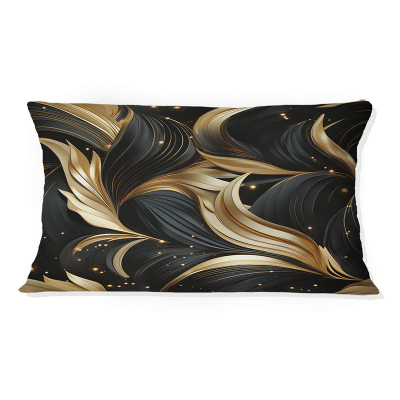 Coussin décoratif or et noir Midnight Charm