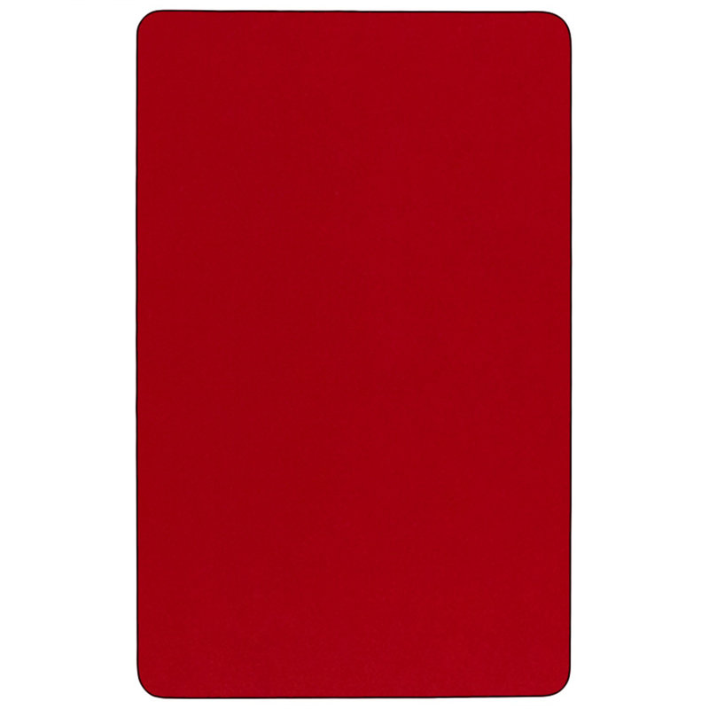 Goddard Mobile 24''W x 48''L Rectangular HP Laminate Activity Table - Adjustable Legs, 30.37" H x 24" W x 48" D, Red