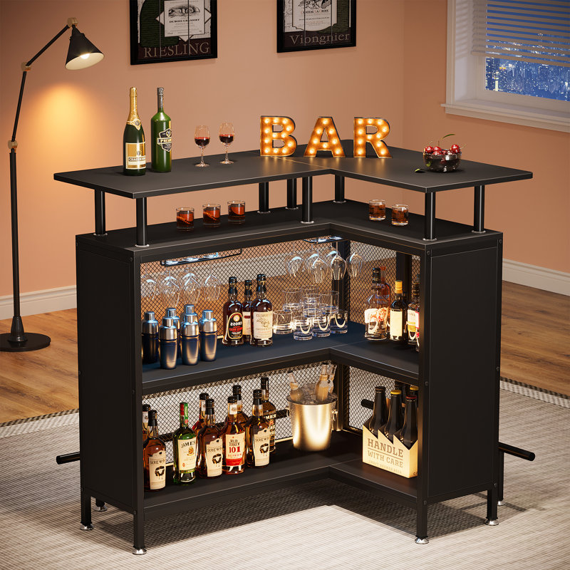 Bhima Bar Unit with Storage, Black